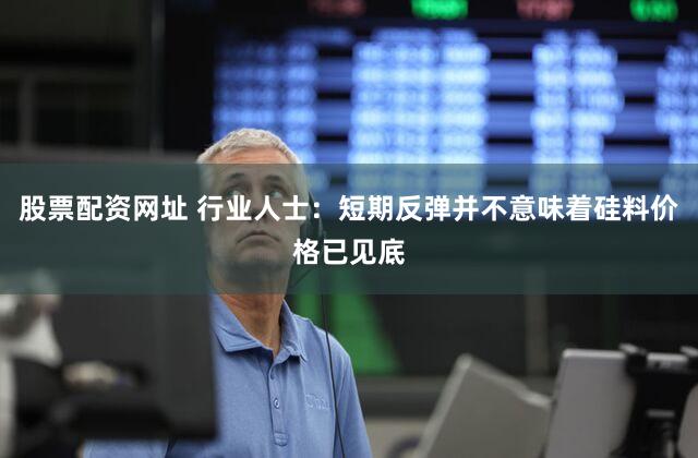 股票配资网址 行业人士：短期反弹并不意味着硅料价格已见底