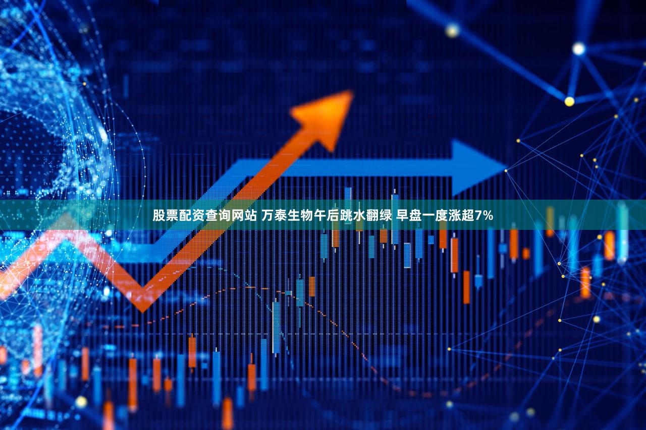股票配资查询网站 万泰生物午后跳水翻绿 早盘一度涨超7%